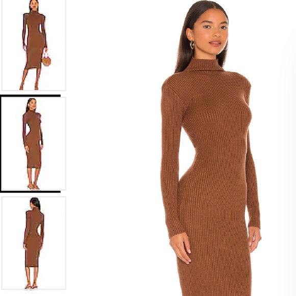 Astir dark caramel sweater dress size medium - Picture 3 of 4